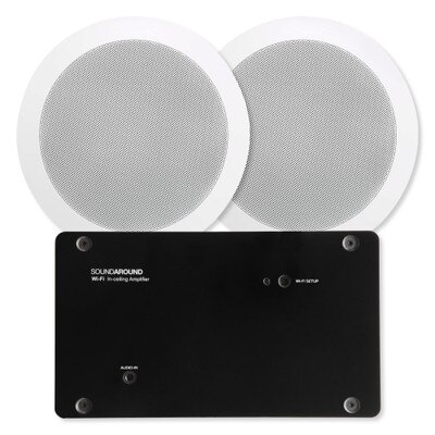 SOUNDAROUND Wi-Fi Amplifier x2, Power Supply, 24Vdc, Two 5.25" In-Ceiling Speakers