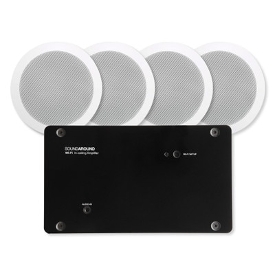 SOUNDAROUND Wi-Fi Amplifier x4, Power Supply, 15Vdc, Four 5.25" In-Ceiling Speakers