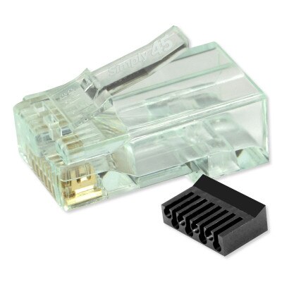 Simply45 Professional Standard 8P8C RJ45 Modular Plug for Cat6/6a UTP Unshielded (100 Pack)
