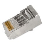 Simply45 Pass-Through RJ45 Modular Plug for Cat5e Solid Sheilded (50 Pack)