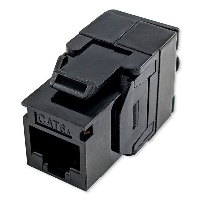 Simply45 Cat6/6A UTP 180-Degree Keystone Jack 110 Style, Black
