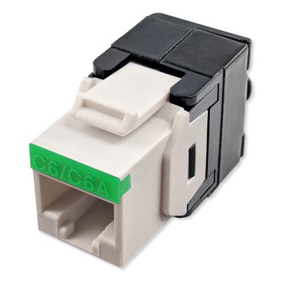 Simply45 Cat6/6A UTP 180-Degree Keystone Jack 110 Style, White