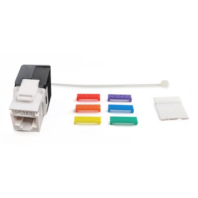 Simply45 Cat6/6A UTP 180-Degree Keystone Jack 110 Style, White
