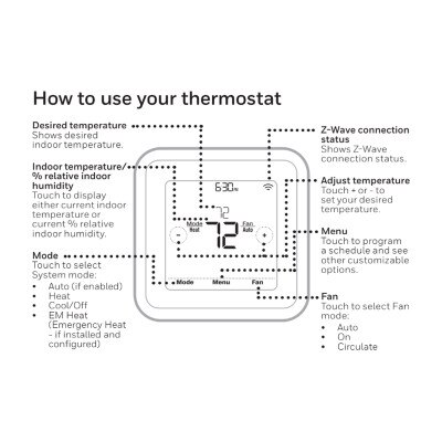 Honeywell Z-Wave T6 Pro Programmable Smart Multi-Stage Thermostat with SmartStart
