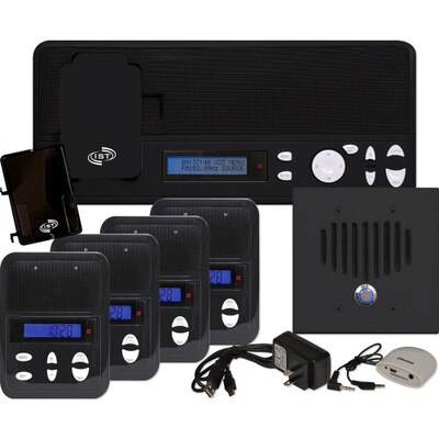 IST I2000 Music & Intercom Standard 4-Room Kit, Black