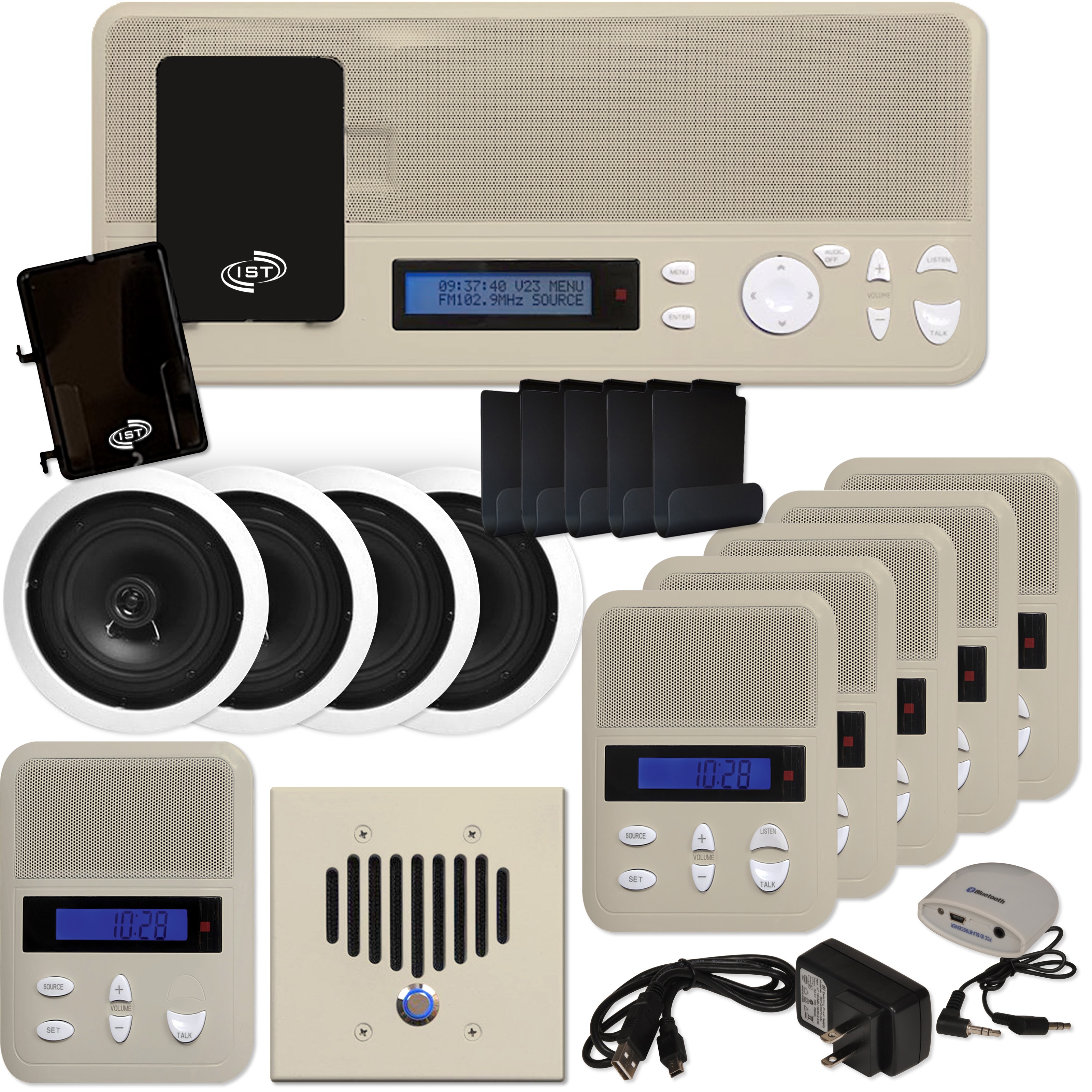 IST I2000 Music & Intercom Deluxe 5-Room Kit with Speakers - Thumbnail 2