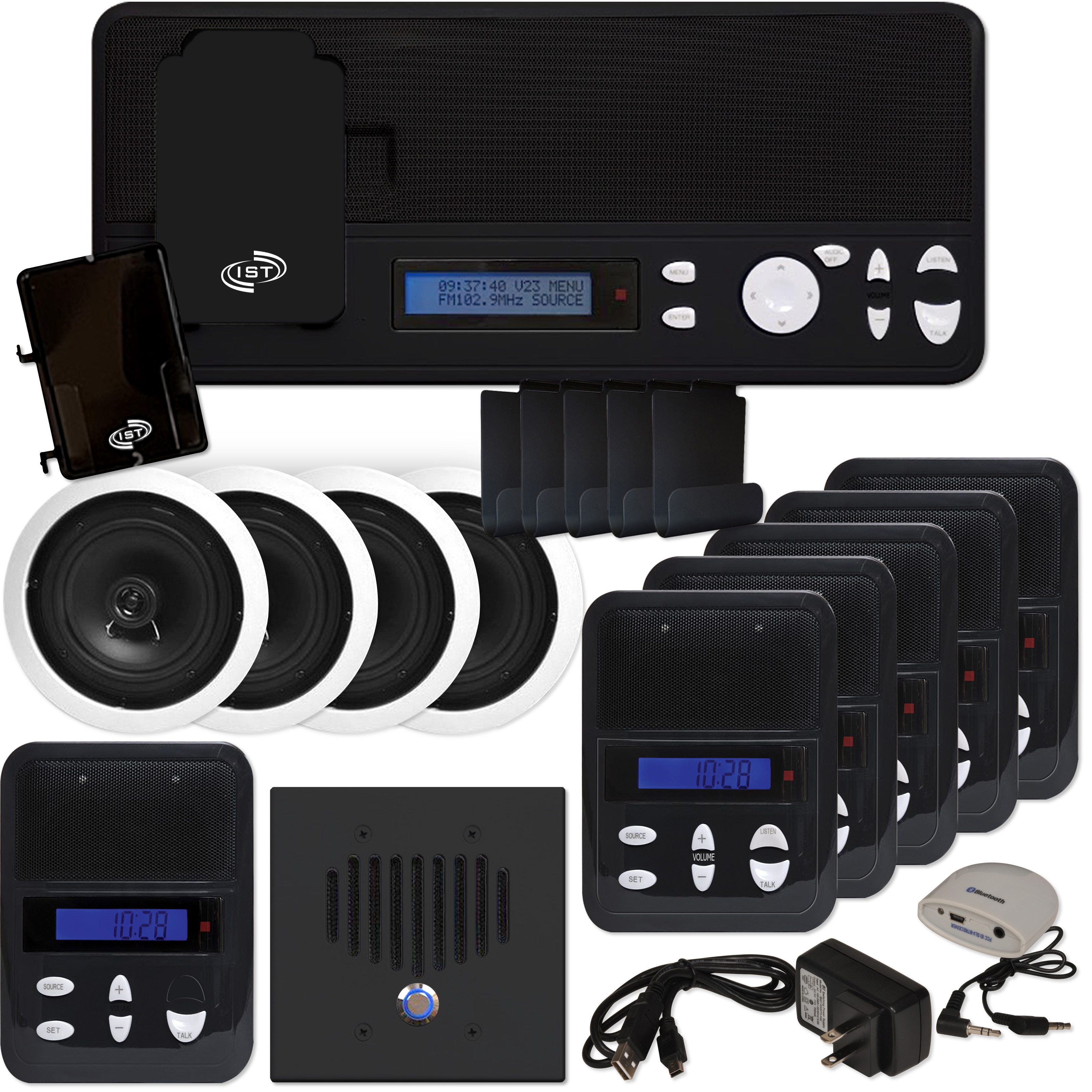IST I2000 Music & Intercom Deluxe 5-Room Kit with Speakers - Thumbnail 3
