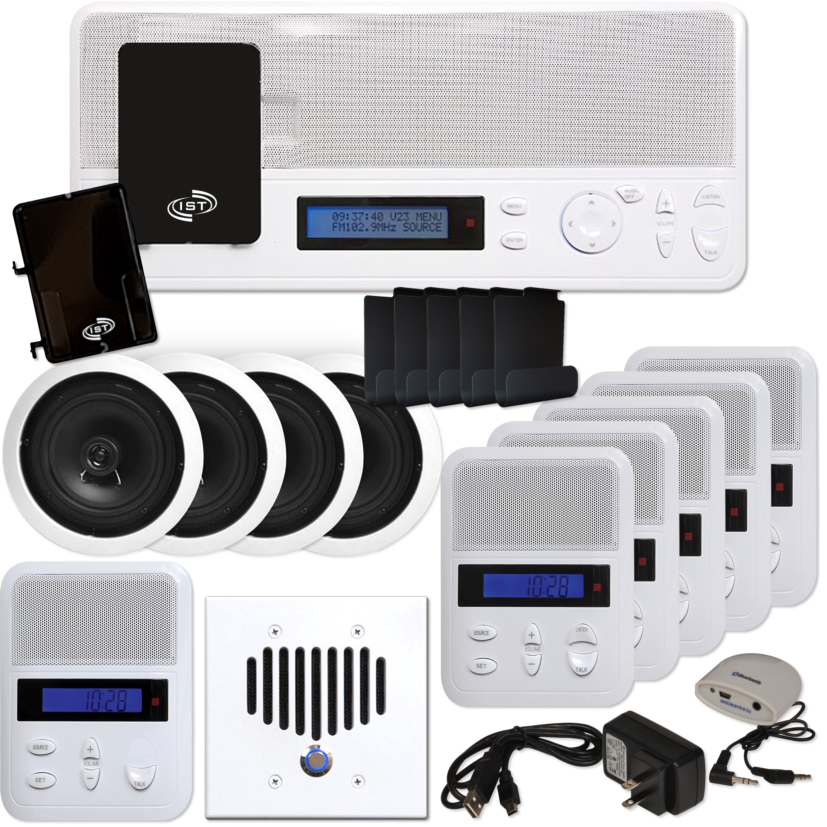 IST I2000 Music & Intercom Deluxe 5-Room Kit with Speakers
