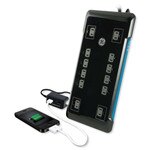 GE 12-Outlet Surge Protector, 8 Ft. Cord with Desktop USB