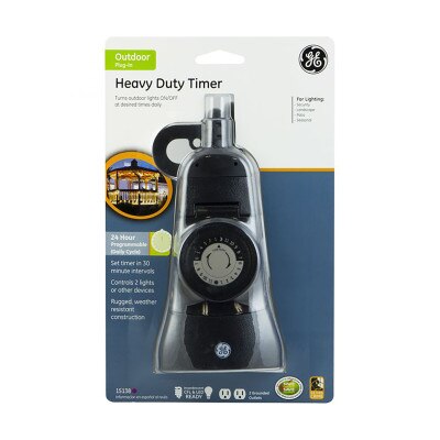 GE Outdoor Plug-In 24-Hour Mechanical Timer