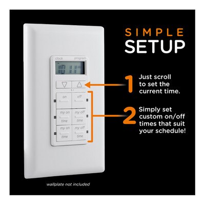 Jasco myTouchSmart Simple Set In-Wall Timer, White