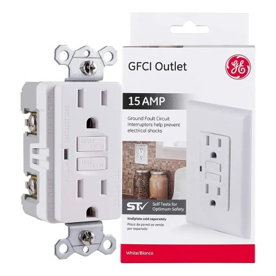 GE GFCI Receptacle with LED Indicator
