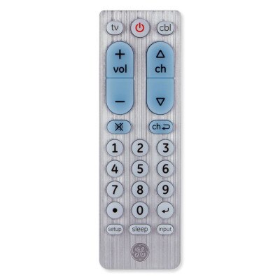 GE 2-Device Universal Remote Control, Brushed Silver
