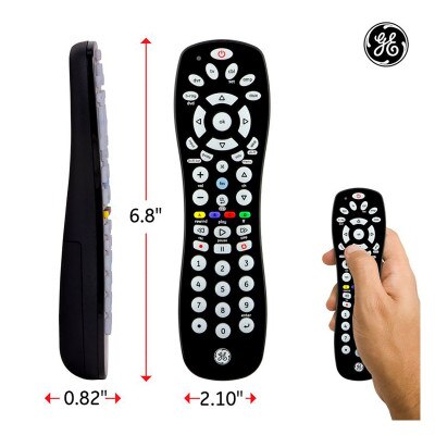 GE 6-Device Universal Remote Control, Black