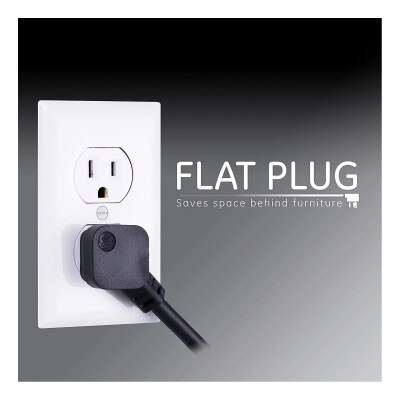 GE 6-Outlet 10 Ft. Surge Protector With Twist-To-Close Safety Covers, Black