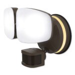 Enbrighten Outdoor 2-Head Motion-Sensing Back Lit Wi-Fi LED Security Light, Bronze