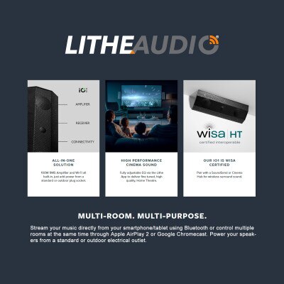 Lithe Audio IO1 Wi-Fi WiSA Speaker (Single), Black