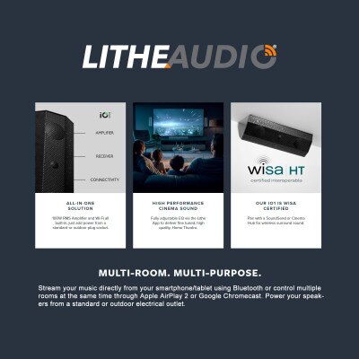 Lithe Audio IO1 Wi-Fi Speaker, WISA, (Pair), White