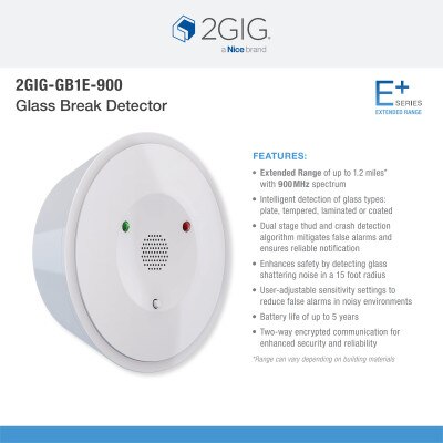 2GIG E+ Glass Break Detector with Dual State Detection