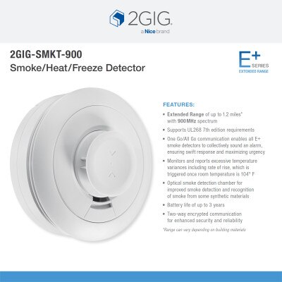 2GIG E+ Smoke, Heat & Freeze Detector
