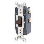 Leviton Single-Pole AC Quiet Toggle Switch, Momentary Contact, 15A, 120/277V, Brown