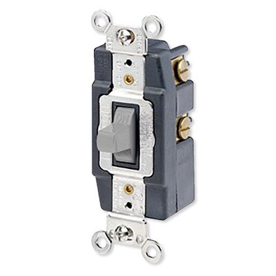 Leviton Single-Pole AC Quiet Toggle Switch, Momentary Contact, 15A, 120/277V, Gray
