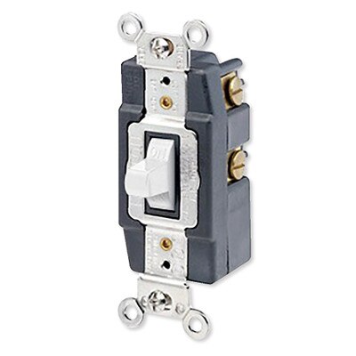 Leviton Single-Pole AC Quiet Toggle Switch, Momentary Contact, 15A, 120/277V, White