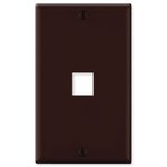 Leviton QuickPort Wallplate, 1-Gang, 1-Port, Brown