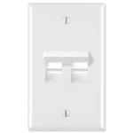 Leviton QuickPort Wallplate, 1-Gang, Angled 2-Port, White