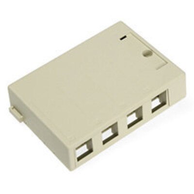 Leviton QuickPort Surface-Mount Box, 4-Port, Ivory