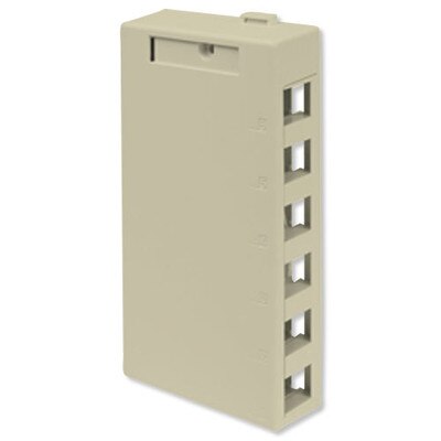 Leviton QuickPort Surface-Mount Box, 6-Port, Ivory