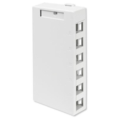 Leviton QuickPort Surface-Mount Box, 6-Port, White