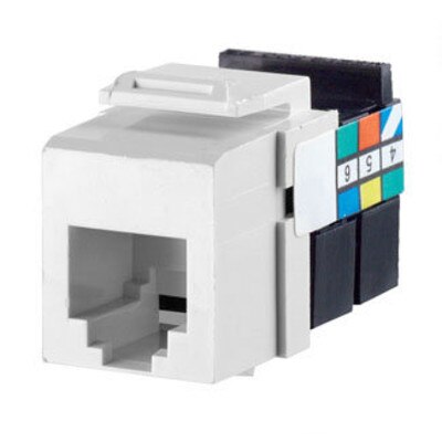 Leviton QuickPort Voice-Grade RJ11 Snap-In Connector, White