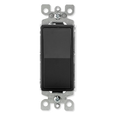 Leviton Decora Rocker Single-Pole AC Quiet Switch, 15A, 120/277V, Black