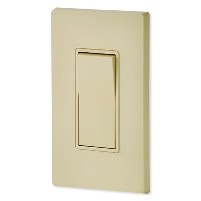 Leviton Decora Rocker Single-Pole AC Quiet Switch, 15A, 120/277V, Ivory