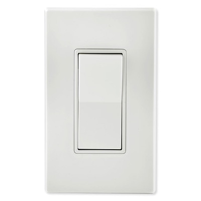 Leviton Decora Rocker Single-Pole AC Quiet Switch, 15A, 120/277V, White