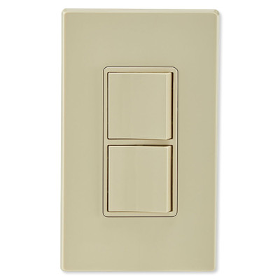 Leviton Decora Combination Wall Switch (Dual Switch), Ivory