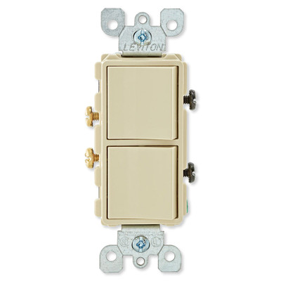 Leviton Decora Combination Wall Switch (Dual Switch), Ivory