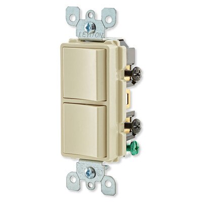 Leviton Decora Combination Wall Switch (Dual Switch), Ivory