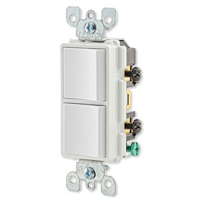Leviton Decora Combination Wall Switch (Dual Switch), White