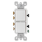 Leviton Decora 3-Way Combination Wall Switch (Dual Switch), White