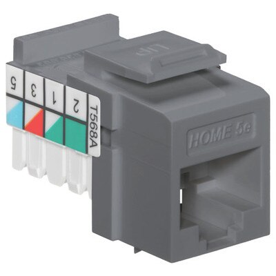Leviton QuickPort Home 5e Snap-In Connector, Gray