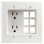Leviton Recessed Combination Box for Power & Low-Voltage, 2-Gang, White