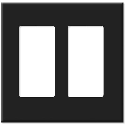 Leviton Decora Plus Screwless Snap-On Wallplate, 2-Gang, Black