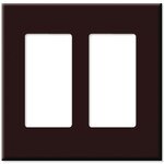 Leviton Decora Plus Screwless Snap-On Wallplate, 2-Gang, Brown