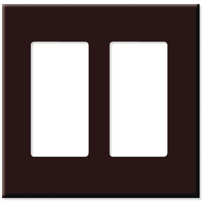 Leviton Decora Plus Screwless Snap-On Wallplate, 2-Gang, Brown
