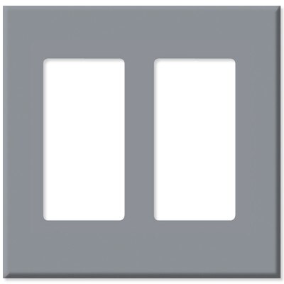 Leviton Decora Plus Screwless Snap-On Wallplate, 2-Gang, Gray