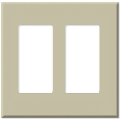Leviton Decora Plus Screwless Snap-On Wallplate, 2-Gang, Ivory