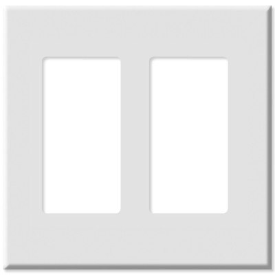 Leviton Decora Plus Screwless Snap-On Wallplate, 2-Gang, White
