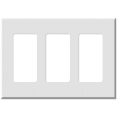 Leviton Decora Plus Screwless Snap-On Wallplate, 3-Gang, White
